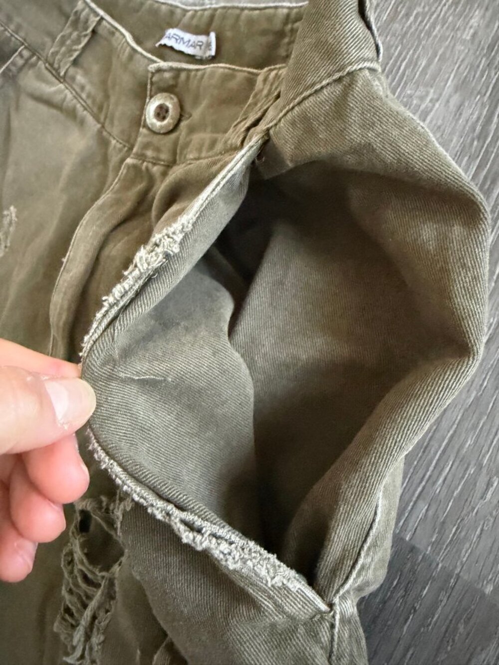 Carmar Los Angeles Olive Green Ripped Cargo Jogger Pants | Size 6 - Picture 5 of 8